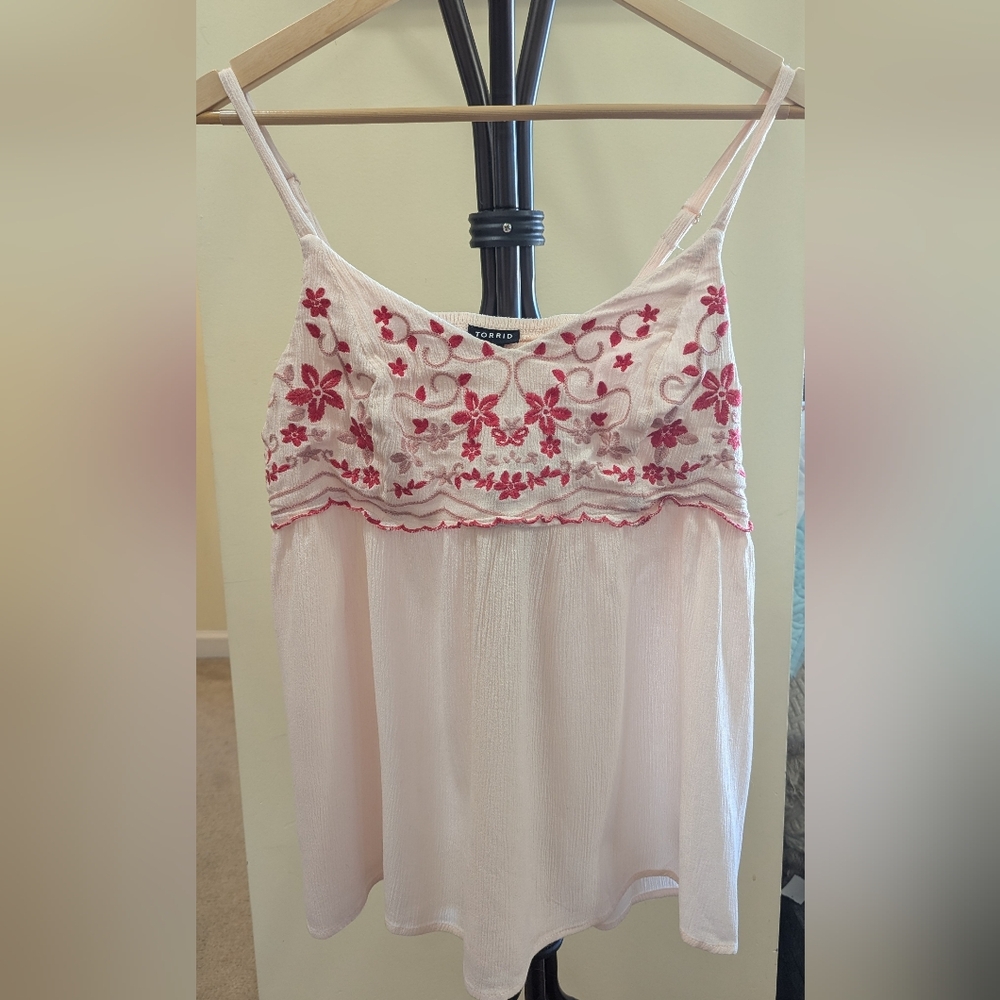 Torrid Floral Pink Babydoll Top - Size 00